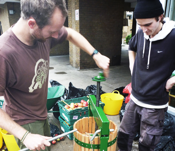 London Orchard Project Apple Juice pressing